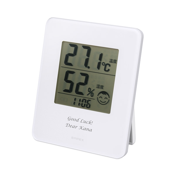 白の温度＆湿度計
